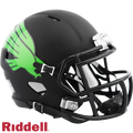 North Texas Mean Green Helmet Riddell Replica Mini Speed Style Matte Black-0