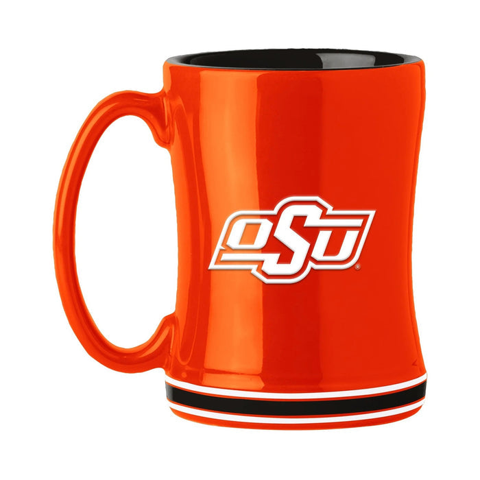 Oklahoma State Cowboys Coffee Mug 14oz Sculpted Relief Team Color-0