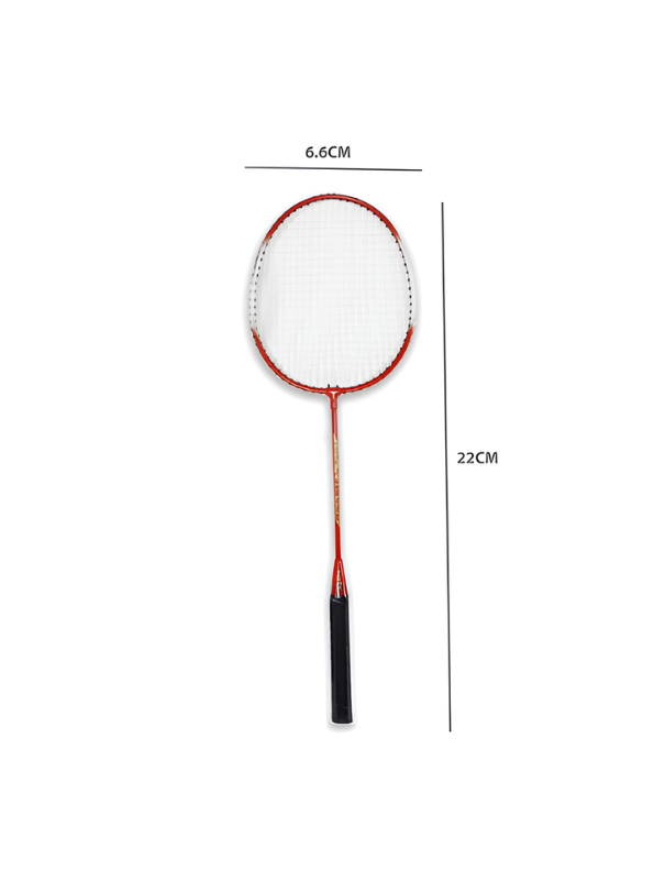 Orange 2-Piece Badminton Racket Set, High-Performance T-Joint Frame, Shock-Absorbing Comfort Handle, Includes Durable Racket Bag LMI1322