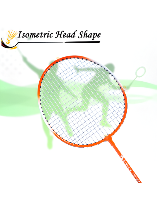 Orange 2-Piece Badminton Racket Set, High-Performance T-Joint Frame, Shock-Absorbing Comfort Handle, Includes Durable Racket Bag LMI1322