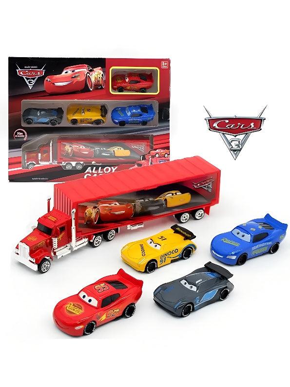 Pack of 4 Truck with Lightning McQueen Cars Anime Toys (TV-May-13): Experience Hot Wheels, Flash McQueen, and Lightning McQueen from Cars 2 & 3! - Toyloft