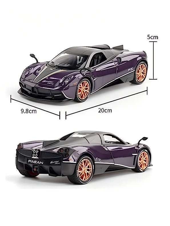 Pagani Huayra Racing Car Meta Model Diecast Scale 1:24 - Royal Purple - Toyloft