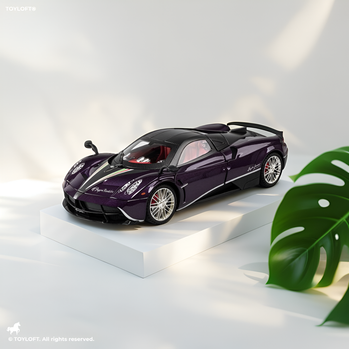 Pagani Huayra Sports Car Diecast Model Scale 1:24 - Amethyst Purple - Acrylic Transparent Display Box