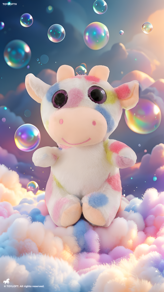 Pastel Rainbow Spotted Plushie 8-Inch – Soft Huggable Stuffed Animal Gift for Toddlers ST14761