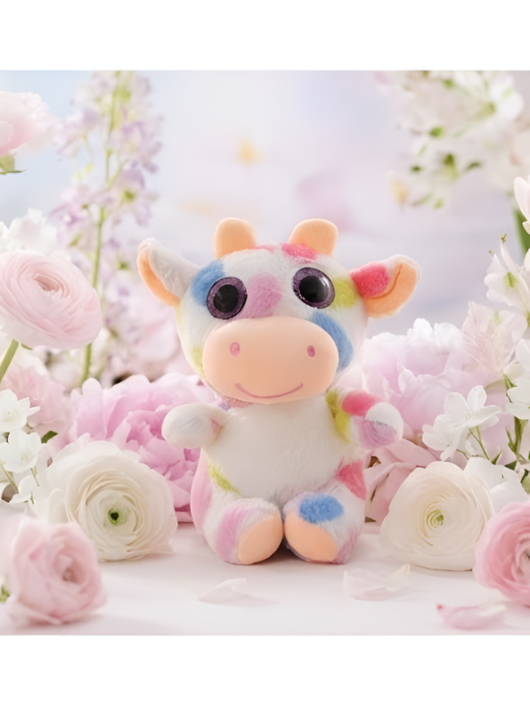Pastel Rainbow Spotted Plushie 8-Inch – Soft Huggable Stuffed Animal Gift for Toddlers ST14761