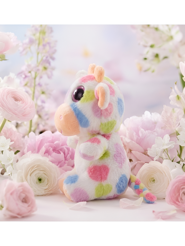 Pastel Rainbow Spotted Plushie 8-Inch – Soft Huggable Stuffed Animal Gift for Toddlers ST14761