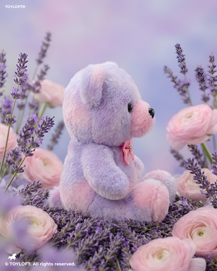 Pastel Tie-Dye Soft Teddy Bear8"Soft Plush Toy with Pink Bow Tie ST11094