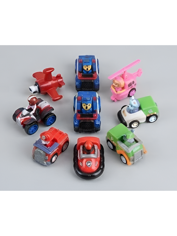 PAW Patrol Mini Vehicle Toy Set - 9 Pcs Rescue Dog Action Figures MD663
