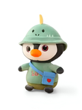 Penguin Plush Toy with Chick Hat & Outfit – Kawaii Stuffed Animal Doll with Blue Messenger Bag & Teal Pants Green ST9606.