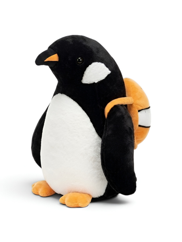 Penguin Plush Toy with Removable Orange Backpack – Adorable 10-Inch Soft Stuffed Animal for Kids & Toddlers ST16681