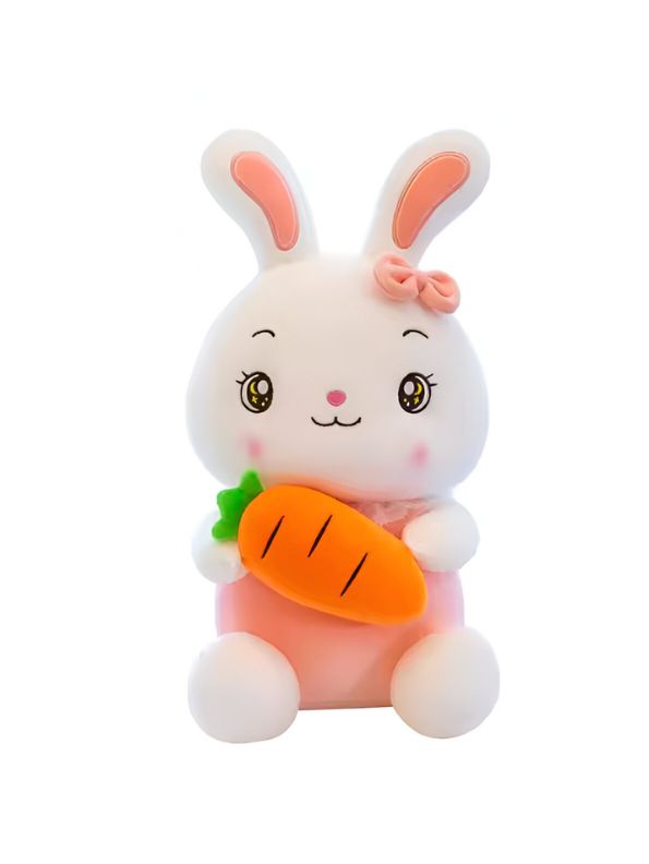 PINK - CozyCarrot Rabbit Plush – 10 Inch Soft White Bunny Pillow | Cute & Cuddly Gift for Kids - ST14150
