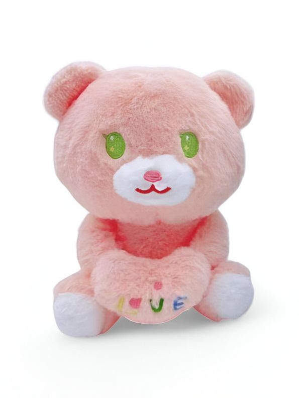Pink - Teddy Love Heart Plush Toy - Cute Sitting Teddy Bear Soft Toy for Babies, Kids & Adults 8 inch - MS14688.