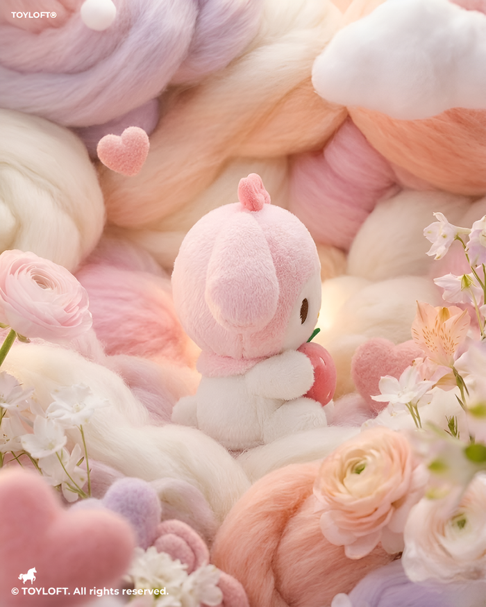 Pink Bunny Plush Toy Holding Strawberry 10-Inch – Soft Kawaii Stuffed Animal Gift for Kids ST15432