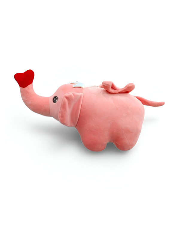 Pink Elephant Plush Toy 9 Inch with Heart Trunk – Cute Soft Stuffed Animal Soft Toy ST8795.