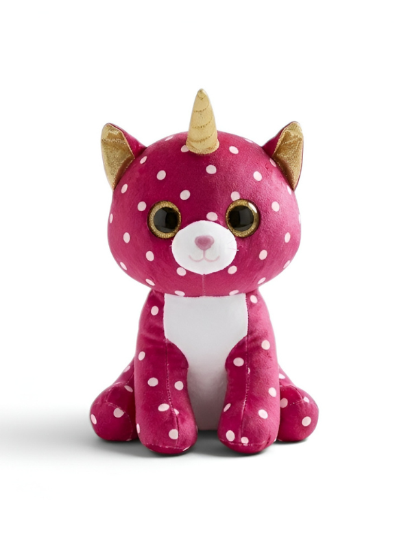 Pink Polka Dot Unicorn Plush – 7-Inch Sparkle Horn Soft Toy for Kids ST16520