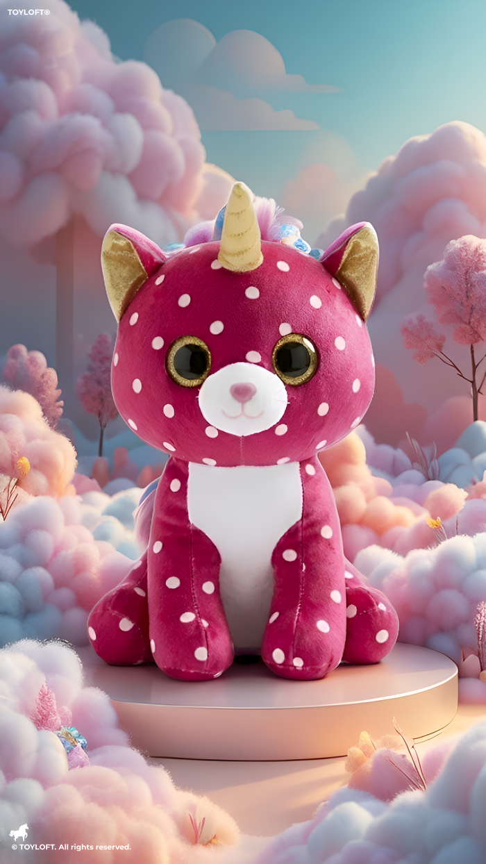 Pink Polka Dot Unicorn Plush – 7-Inch Sparkle Horn Soft Toy for Kids ST16520