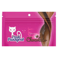 Pink packaging of 'Pink Pussycat Chocolate' with a cartoon cat logo.