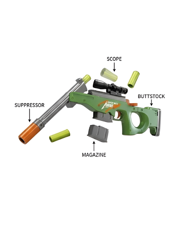 Pioneer AWM Toy Sniper Rifle – Bolt Action Foam Dart Gun NX16739.