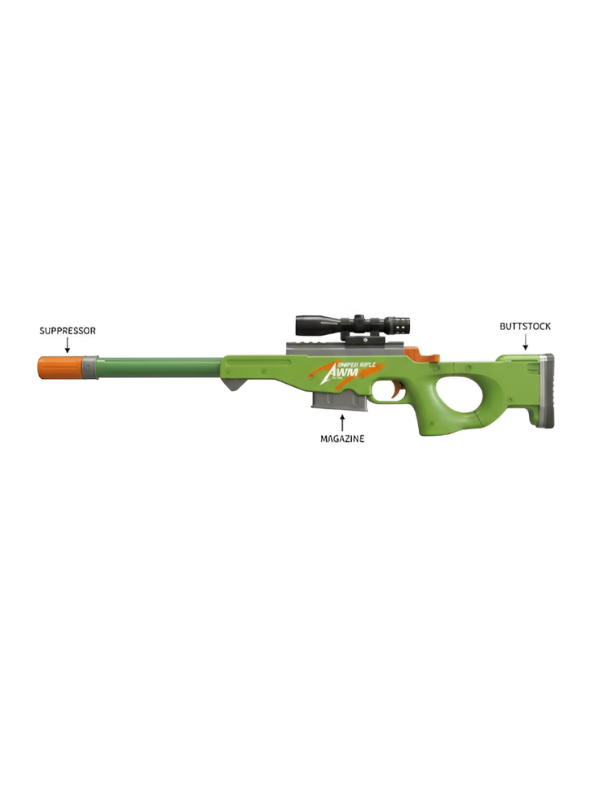 Pioneer AWM Toy Sniper Rifle – Bolt Action Foam Dart Gun NX16739.