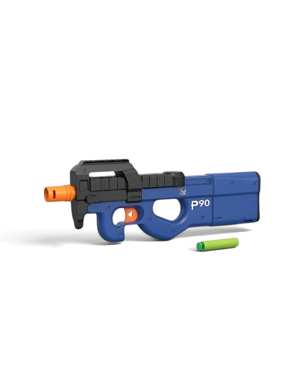 Pioneer P90 Shell Ejecting Soft Bullet Toy Gun with Foam Darts – Blue Tactical Blaster Toy for Kids Ages 5+ LMI16871