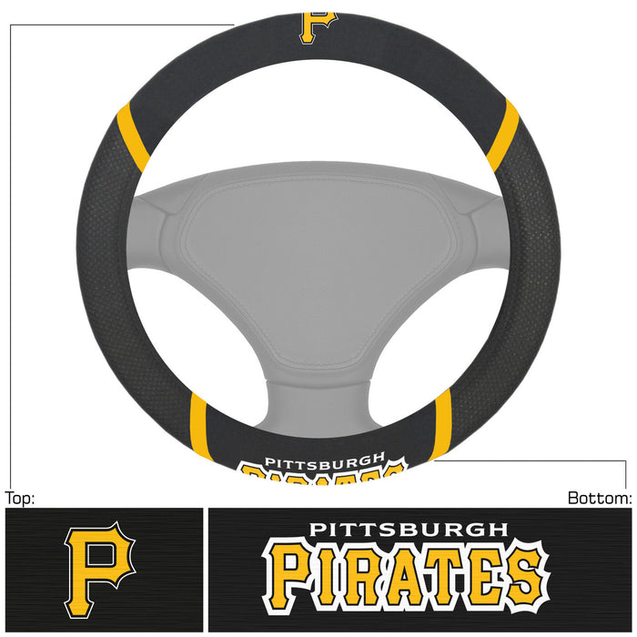 Pittsburgh Pirates Steering Wheel Cover Mesh/Stitched-0