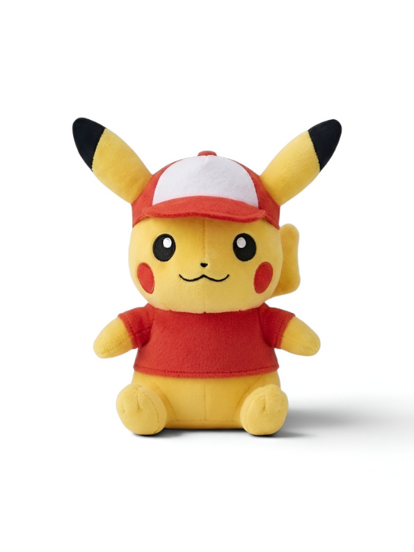 Pokémon Pikachu Plushie Soft Toy – 7-Inch Wearing Red Hat & Shirt Costume ST11918