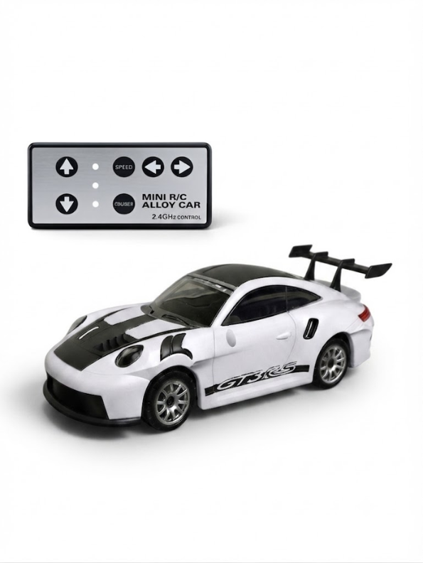 Porsche 911 GT3 RS Mini 1:64 Alloy RC Drifting Car White (2.4GHz) MD589