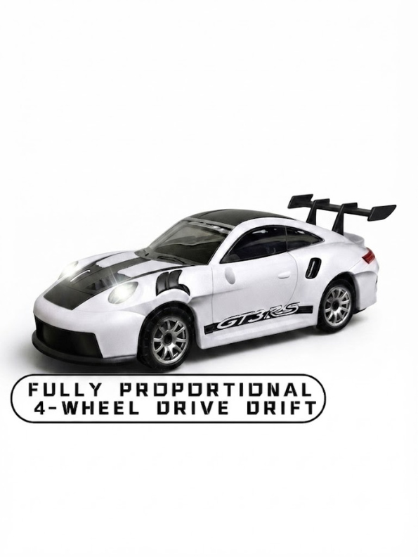 Porsche 911 GT3 RS Mini 1:64 Alloy RC Drifting Car White (2.4GHz) MD589