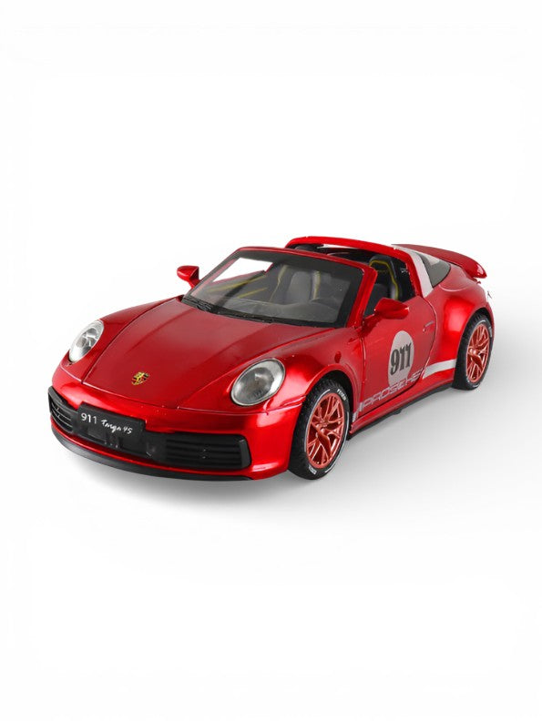 Porsche 911 Targa 4S 1:32 Scale Alloy Diecast Car Model Toy – Metal Collectible Vehicle LMI16116 - Free Car Inside.