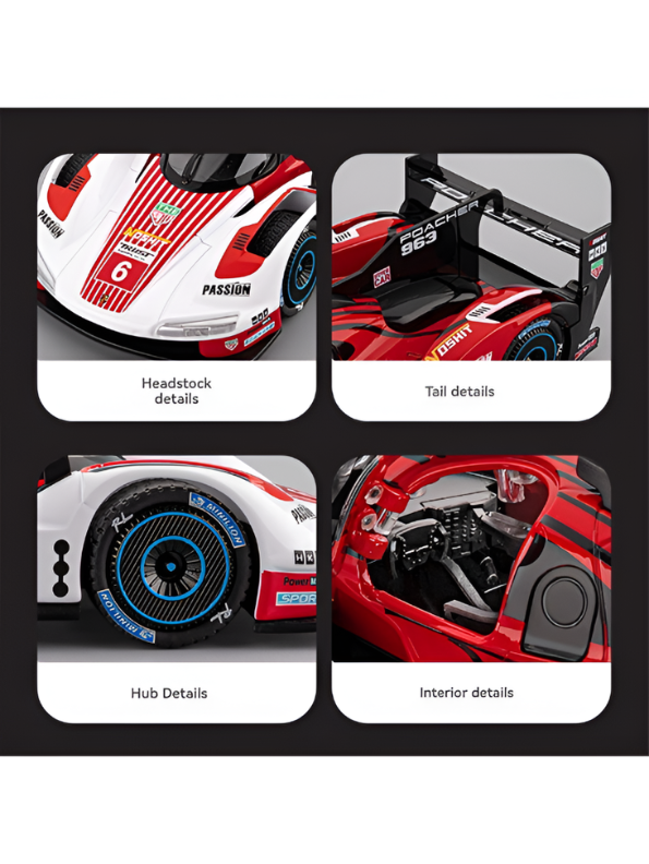 Porsche 963 LMDh Hypercar Diecast Model Car 1:22 Scale MD609.