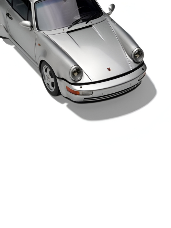 Porsche Corrira RS Diecast Car Toy – Collectible Sports Car Replica Zermatt Silver Metallic.