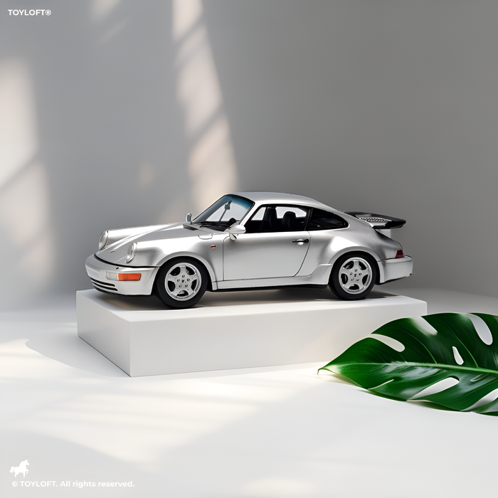 Porsche Corrira RS Diecast Car Toy – Collectible Sports Car Replica Zermatt Silver Metallic.