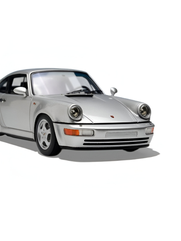 Porsche Corrira RS Diecast Car Toy – Collectible Sports Car Replica Zermatt Silver Metallic.