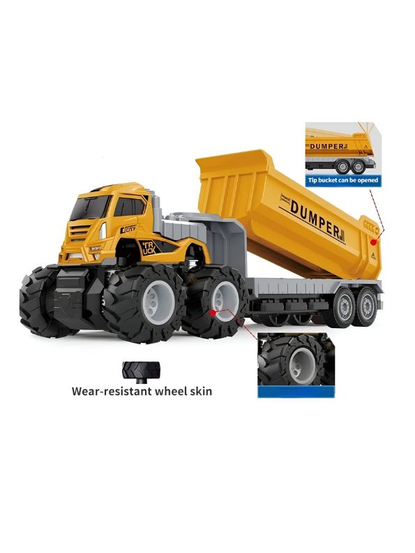 PowerDumper - Durable Pull Back Construction Vehicle Toy for Boys & Girls LMI12112.