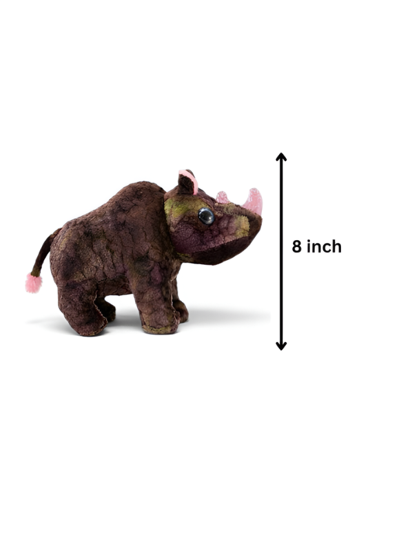 Premium 8-Inch Dark Brown Rhinoceros Plushie - Soft Toy Gift for Children ST14772