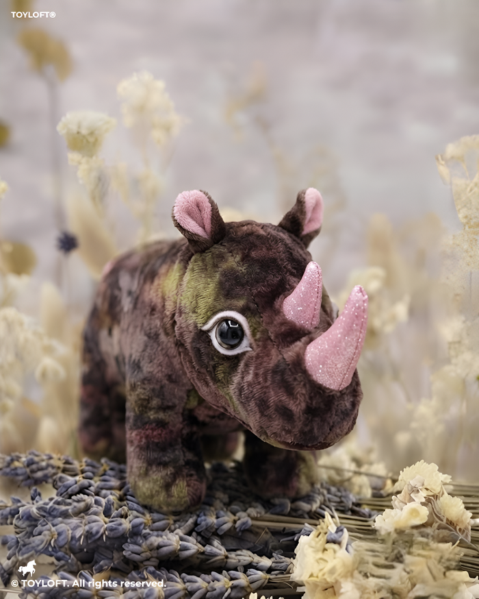 Premium 8-Inch Dark Brown Rhinoceros Plushie - Soft Toy Gift for Children ST14772