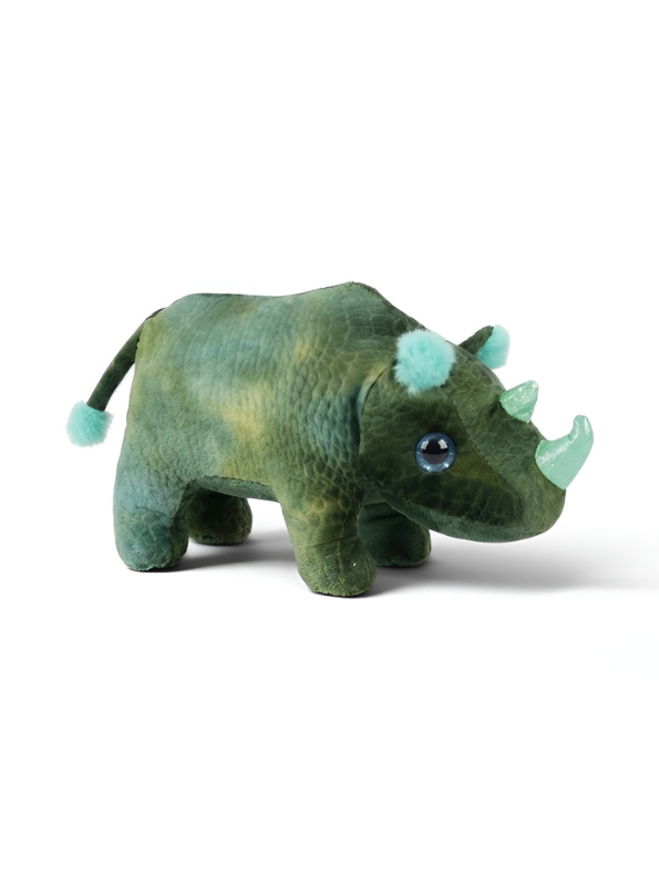 Premium 8-Inch Green Rhinoceros Plushie - Soft Toy Gift for Children ST14772