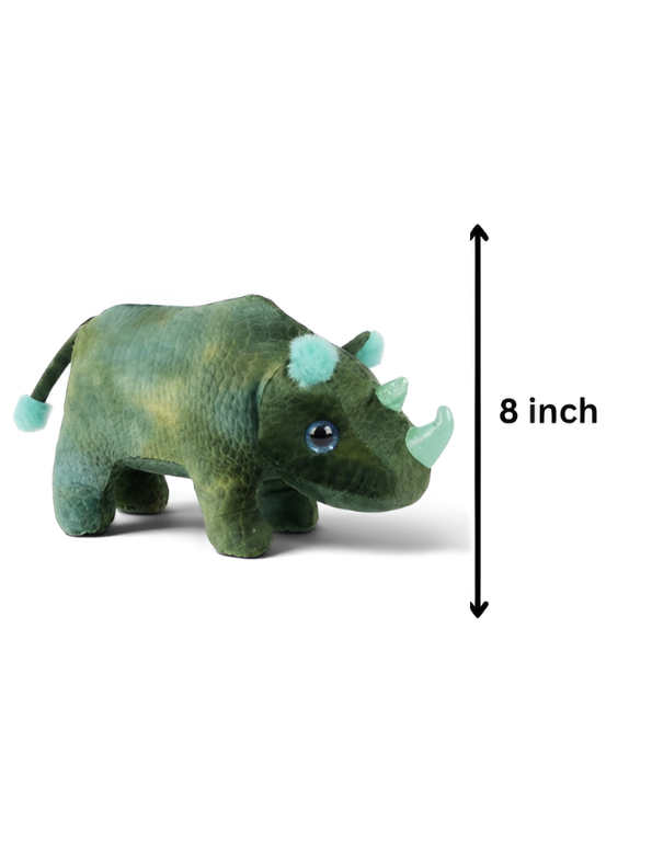 Premium 8-Inch Green Rhinoceros Plushie - Soft Toy Gift for Children ST14772