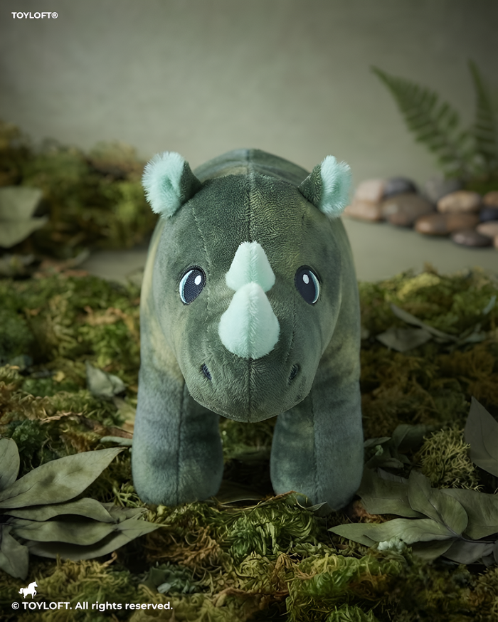 Premium 8-Inch Green Rhinoceros Plushie - Soft Toy Gift for Children ST14772