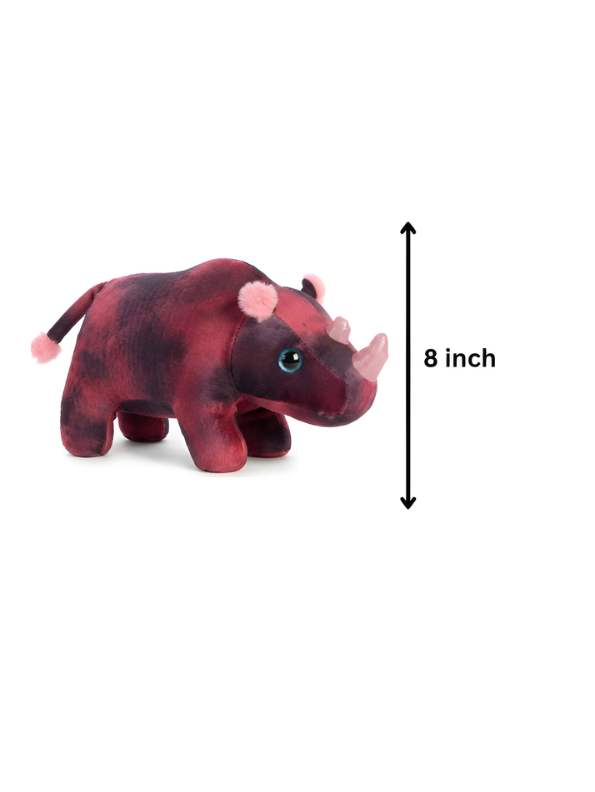 Premium 8-Inch Maroon Rhinoceros Plushie - Soft Toy Gift for Children ST14772
