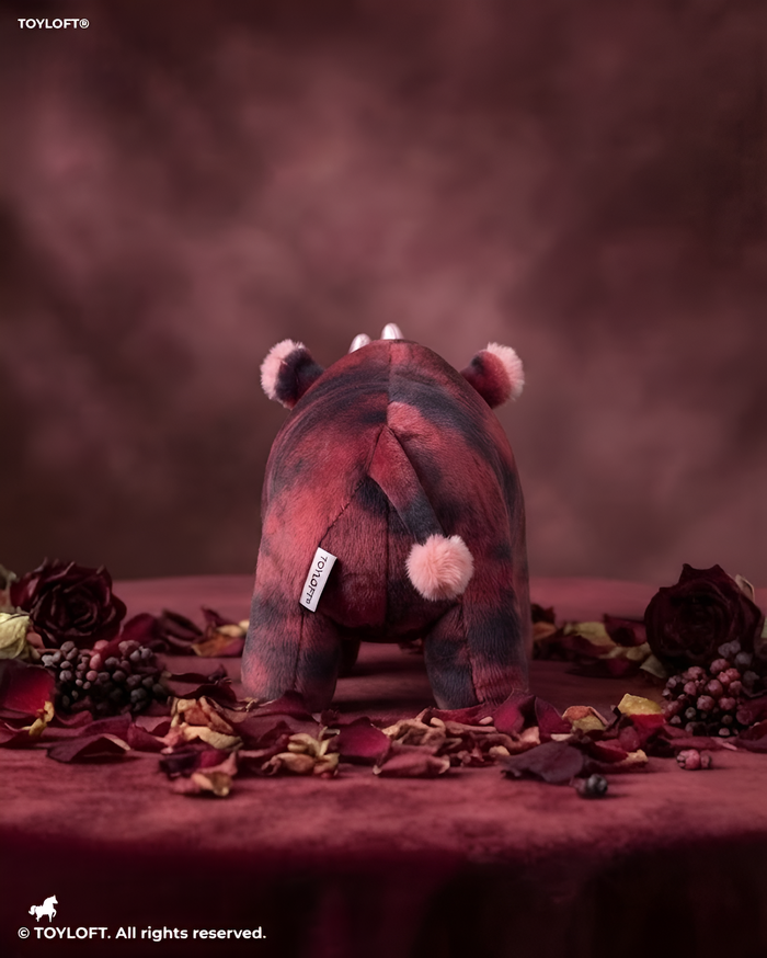 Premium 8-Inch Maroon Rhinoceros Plushie - Soft Toy Gift for Children ST14772