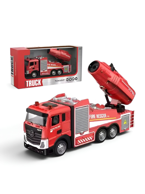 Premium Diecast Fire Rescue Truck Model – Interactive Kids Toy with Real SmokeMist Effect, Siren Lights & Sounds TV7176
