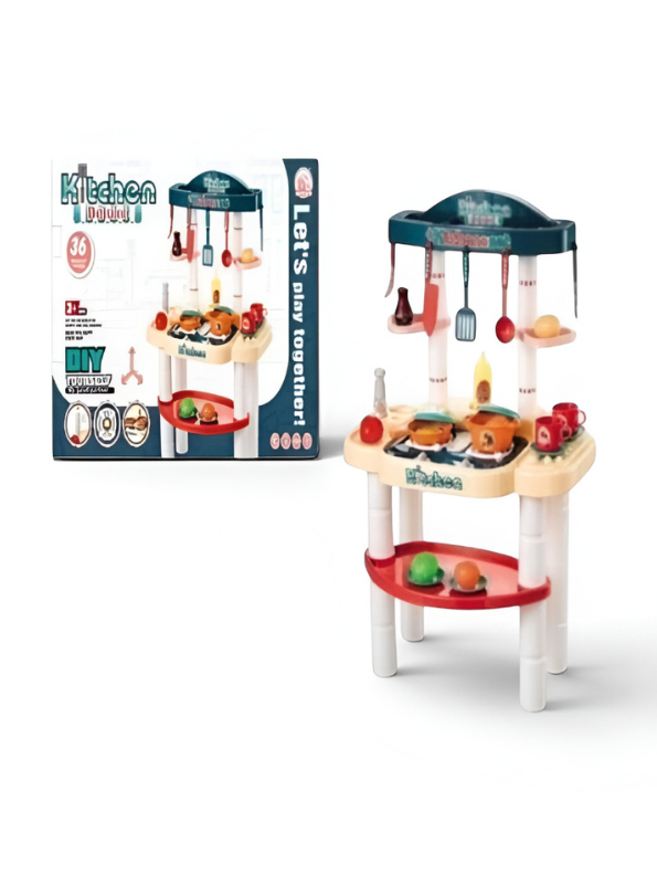 Pretend Play Kitchen Playset with Accessories TV7072.