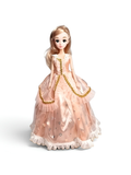 Princess Doll in Elegant Peach Ballgown with Gold Trim – Jointed Fashion Doll with Blonde Hair LMI14634