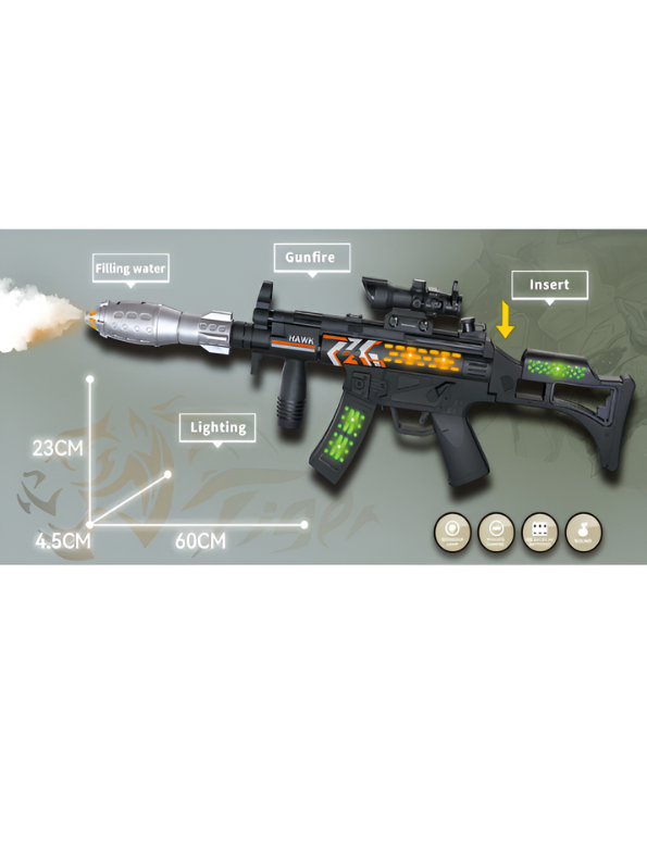 PUBG Flash Cannon Toy Gun with Realistic Smoke Effect MD318