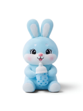 Rabbit Soft Toy with Feeding Bottle – 10-Inch Blue Cute Plush Stuffed Animal for Kids ST12508