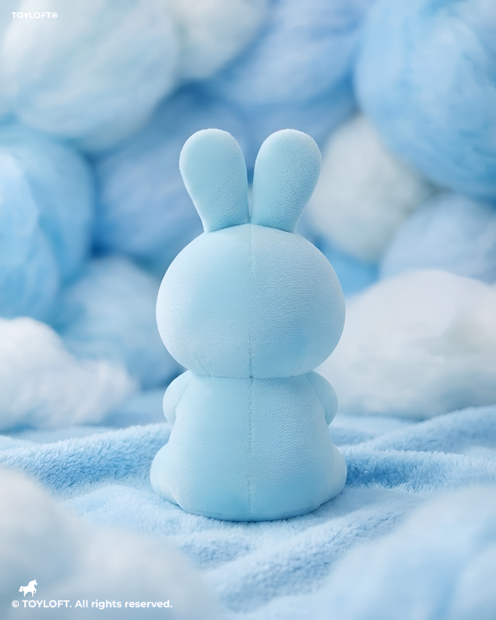Rabbit Soft Toy with Feeding Bottle – 10-Inch Blue Cute Plush Stuffed Animal for Kids ST12508