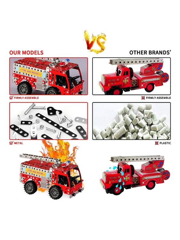 RapidRescue – 292 PCS | 3D DIY Rescue Fire Truck Building Kit for Kids – TV1433