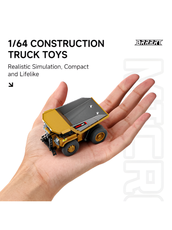 RC Dump Truck Toy with 2.4GHz Remote Control | 1:64 Scale Construction Vehicle Remote Control Truck MD535