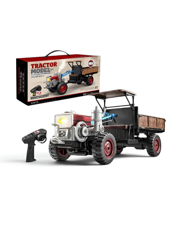 RC Farm Tractor with Detachable Trailer – Realistic Vintage Retro Agricultural Vehicle MD590.